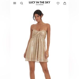 Lucy in the Sky Mini Gold Dress